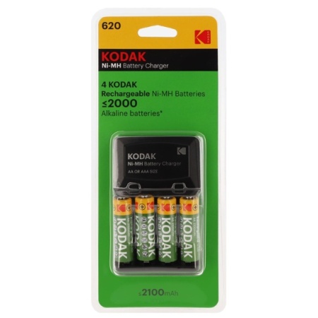 INCARCATOR ACUMULATORI KODAK + 4 ACUMULATORI R6 2100 mA BLISTER 4 BUC