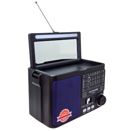 RADIO PORTABIL FP 606S BLUETHOOT ACUM SOLAR OGLINDA LED TIP C JACK USB MICROSD - Img 2