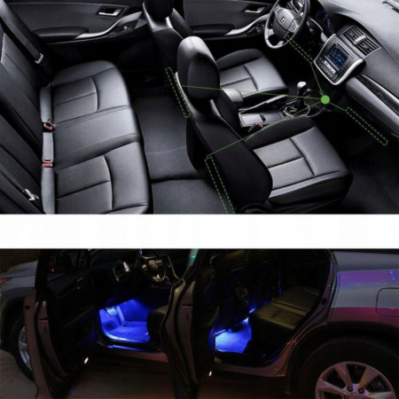 BANDA LED RGB USB AUTO PENTRU LUMINI LA PICIOARE TELECOMANDA SET 4 BENZI - Img 2