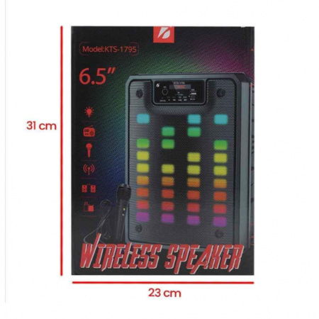 BOXA PORTABILA KTS 1795 BLUETHOOT FM MICROFON MICROSD JOC LUMINI - Img 2