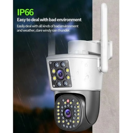 CAMERA SUPRAVEGHERE DUBLA JORTAN 8293 355 GRADE WI-FI 6MP DIFUZOR INFRAROSU - Img 4