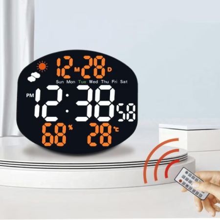 CEAS PERETE / MASA 3816L LUMINA ALB + PORTOCALIU ALARMA TEMPERATURA TELECOMANDA - Img 3
