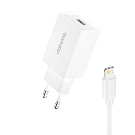 INCARCATOR PRIZA FONENG K210 + cablu IPH 2.1A 10W 1XUSB alb - Img 2