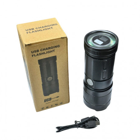 LANTERNA DE MANA S86 COB ZOOM STROBOSCOP ROSU+ALBASTRU TIP C - Img 2