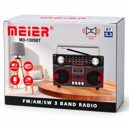 RADIO MD-1305BT STEREO USB SD ACUMULATOR TIP C - Img 4