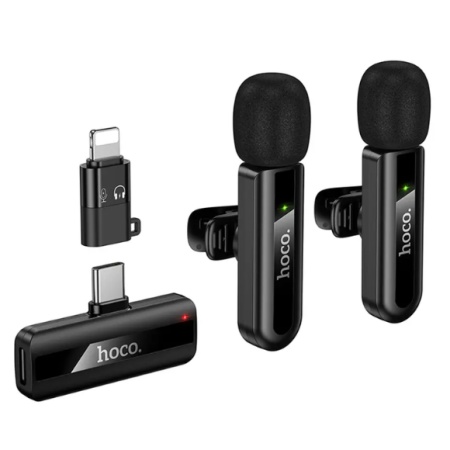 SET 2 MICROFOANE HOCO TIP LAVALIERA L 20 A TIP C SI ADAPTOR IPH - Img 2