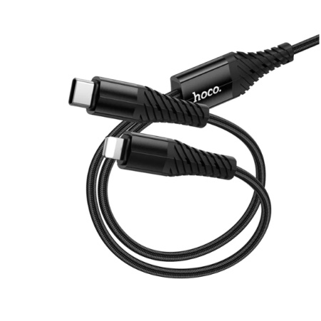 CABLU DATE 2 IN 1 HOCO X123 TIP C LA TIP C + IPH 1 METRU NEGRU - Img 3