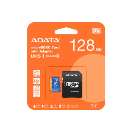 CARD MICROSD + ADAPTOR ADATA 128 Gb CLASA 10 V10