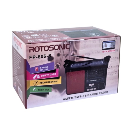 RADIO PORTABIL FP 606S BLUETHOOT ACUM SOLAR OGLINDA LED TIP C JACK USB MICROSD - Img 6