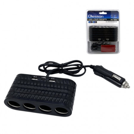 TRIPLU BRICHETA AUTO FIR 4 PRIZE OLESSON 1654 2 x USB 1 X TIP C