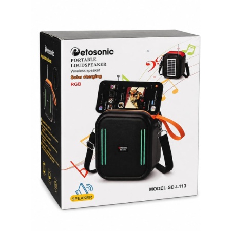 BOXA PORTABILA PETOSONIC SD L113 SOLAR BLUETOOTH USB TIP C MICROSD RGB SUPORT TELEFON - Img 2