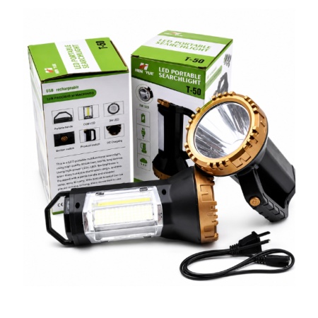 LANTERNA CU ACUMULATOR T50 USB INCARCARE TELEFON PRIZA COB - Img 2