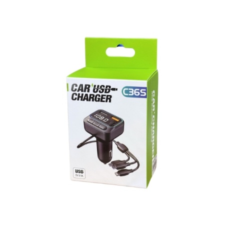 MODULATOR C36S BLUETHOOT 2 USB + TIP C 3.1A CABLU 3 IN 1 INCARCARE TELEFON