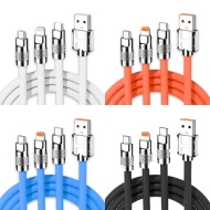 CABLU DATE 3 in 1 SILICON GROS 1.2 M 4091 DIVERSE CULORI - Img 2