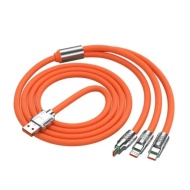 CABLU DATE 3 in 1 SILICON GROS 1.2 M 4091 DIVERSE CULORI