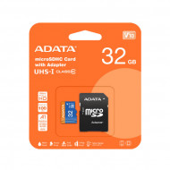 CARD 32 GB MICROSD + ADAPTOR ADATA AUSDH32GUICL10-RA1
