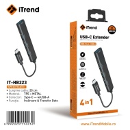 HUB USB 4 PORTURI ITREND HB 223 MUFA TIP C USB 3.0 USB 2.0