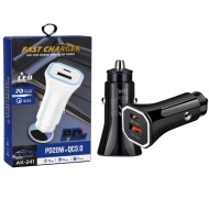 INCARCATOR AUTO AK 241 PD20W QC3.0 TIP-C + USB-A