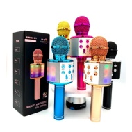 MICROFON WIRELESS KARAOKE WS 858L LUMINI RGB MICRO SD BLUETHOOT