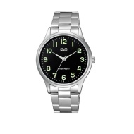 Q&Q Ceas Bărbătesc 42mm cu Baterie cu Brățară Metalică Argintie negru verde