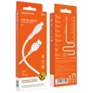 CABLU DATE BOROFONE BX 51 USB TIP A LA IPH 3A 1 METRU ALB