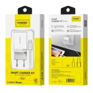 INCARCATOR PRIZA FONENG K210 + cablu IPH 2.1A 10W 1XUSB alb