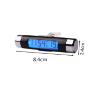 TERMOMETRU CU CEAS AUTO K01 CU TEMPERATURA S ILUMINARE ALBASTRA - Img 2