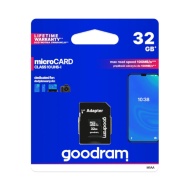 CARD DE MEMORIE MICROSD 32GB GOODRAM + ADAPTOR CLASA 10