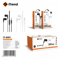 CASTI ITREND CU FIR SI MICROFON IT-H 251 ALB / NEGRU