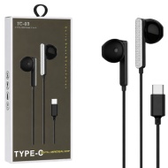 CASTI TELEFON TC 03 NEGRE TYPE-C MICROFON BUTON RASPUNS APEL
