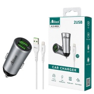 INCARCATOR AUTO ALLISON ASL-N028 2 USB + CABLU IPH 1M