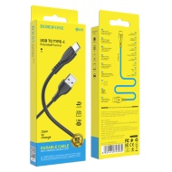 CABLU DATE BOROFONE BX 51 USB TIP A LA TYPE-C 3A 1 METRU NEGRU