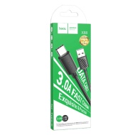 CABLU DATE HOCO X88 USB LA TIP C 3A NEGRU 1 METRU