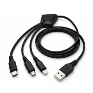 CABLU DE DATE 2.4A 5IN1 USB A LA TIP C/ IPH/ MICROUSB + 2 PORTURI USB - Img 2