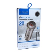 INCARCATOR AUTO HI TURBO PD20W QC3.0 6A CABLU TIP C T 822