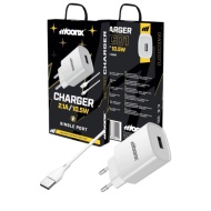 INCARCATOR PRIZA MOONX MC01 + cablu TypeC 2.1A 10.5W 1XUSB alb