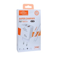 INCARCATOR TELEFON UNISON A16 PD35W QC3.0 CABLU TIP C - TIP C 1.2M