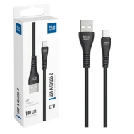 CABLU DATE BLUE STAR USB A LA TIP C 1 M 2A 12W NEGRU