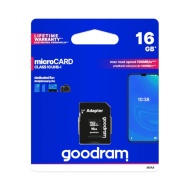 CARD DE MEMORIE MICROSD 16GB GOODRAM + ADAPTOR CLASA 10