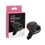 MODULATOR FM L03 BLUETHOOT 2 USB + TIP C USB LUMINI RGB