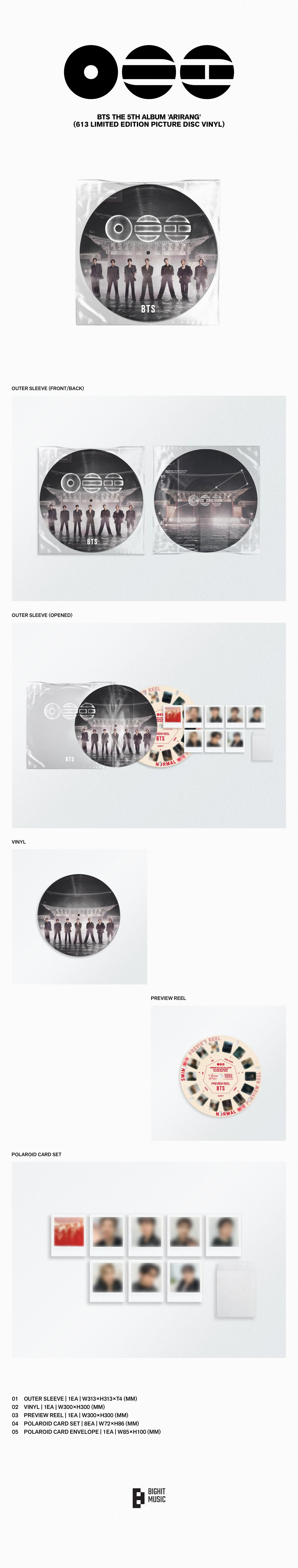 BTS - ARIRANG (613 Limited Edition Picture Disc Vinyl)