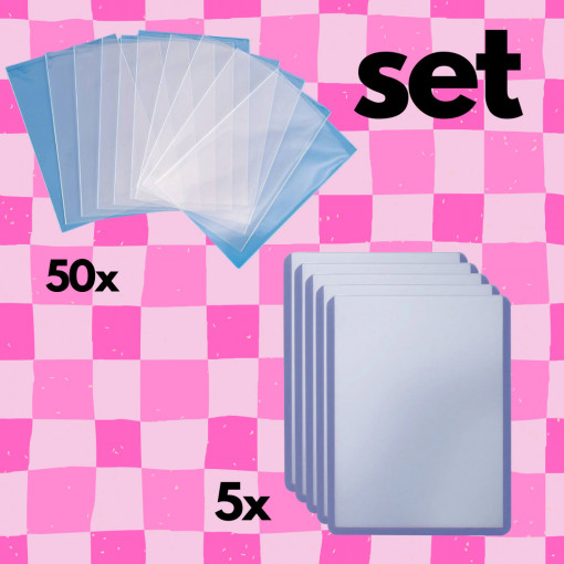 Set 5 Ultra Pro Regular Toploaders & 50 Photocard Sleeves 56 x 87 mm