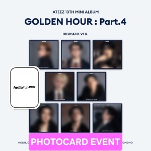 (PHOTOCARD EVENT) ATEEZ - Golden Hour: Part 4 (Digipack Ver.) Hello Live Photocard EVENT (Random Cover)