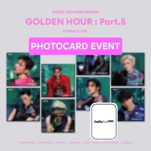 (EVENT) ATEEZ - Golden Hour: Part. 5 (Digipack Ver.) Hello Live Photocard Event (Random Cover)