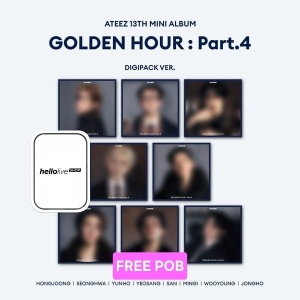 (FREE POB) ATEEZ - Golden Hour: Part 4 (Digipack Ver.) FREE Hello Live Photocard (Random Cover)