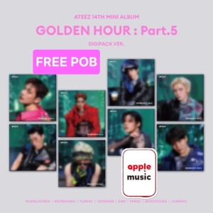 (FREE POB) ATEEZ - Golden Hour: Part. 5 (Digipack Ver.) FREE Apple Music Photocard (Random Cover)