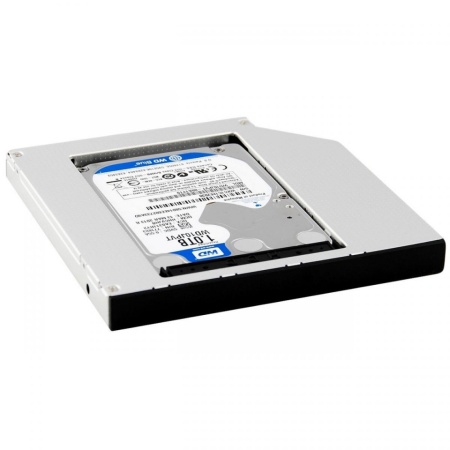 Adaptor CADDY HDD / SSD, pentru unitati optice de grosime 9.5 mm, interfata SATA-SATA, cu masca frontala din plastic+metal - Serial ATA 9mm - Img 6