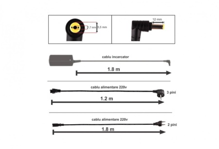 Incarcator laptop Acer cu mufa 5.5 x 1.7 mm 65W pentru Aspire 3 A315-41-R93M, Aspire 3 A315-41G-R89P, Aspire 3 A315-53G-32SK - Img 7