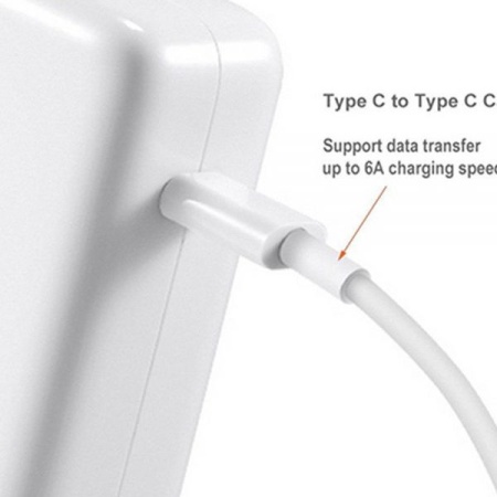 Cablu usb-c la usb-c 2m pentru incarcator Apple iPad Pro 12,9&quot; (gen.3 - 2018) de 87W, 61W - Img 2