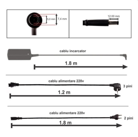 INCARCATOR LAPTOP HP 19.5V 3.33A 65W MUFA 7.4 X 5.0 MM pentru HP Comapq nx6325 - Img 7